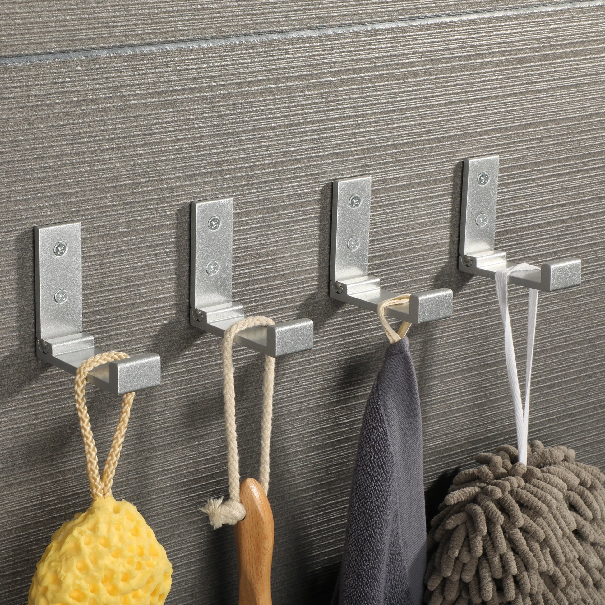 4/8 Stück Klapp-Wandhaken, versteckter Robe-Handtuch-Mantelhaken, Edelstahl-Haken für Zuhause, Küche, Badezimmer, matte schwarze Handtuchleiste - Unique Outlet