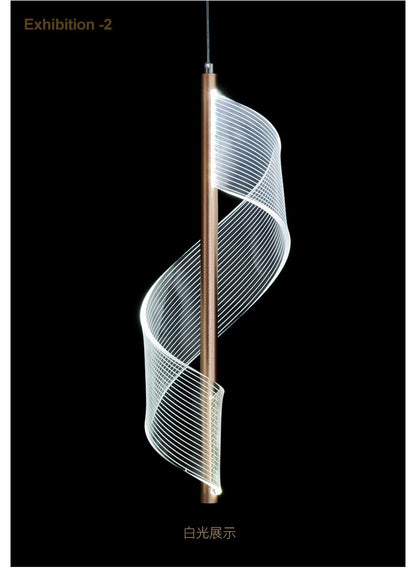 Moderne LED Treppen-Kronleuchter für Wohnzimmer, Villa, Flur, Luxuriöse lange Linie Spiral-Doppelseitige Gebäude, Nordic Simple Kronleuchter - Unique Outlet