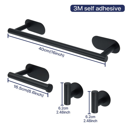 Badezimmer Handtuchhalter 20/30/40/50cm Schwarz Wandmontage Edelstahl Selbstklebend - Unique Outlet