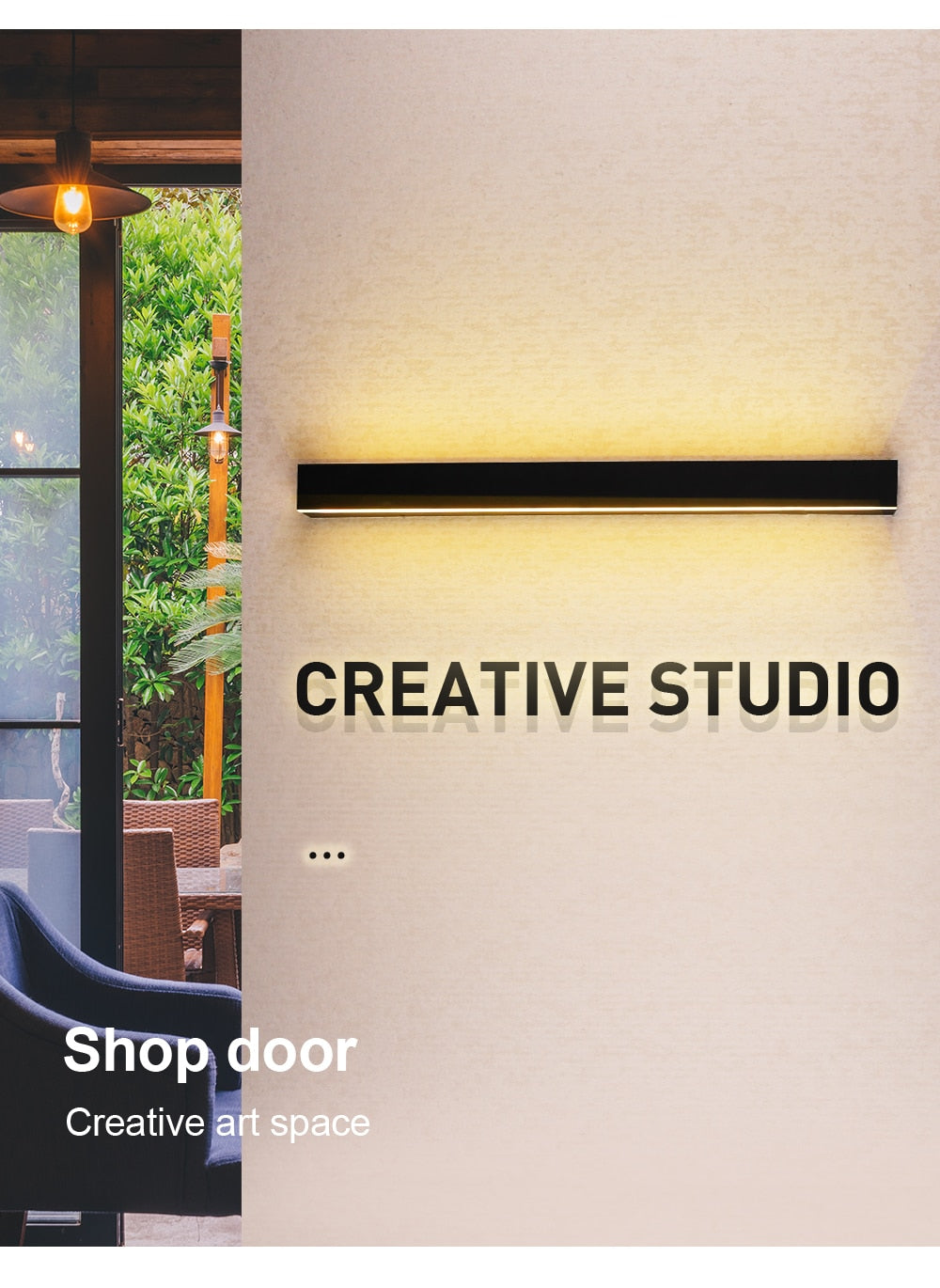 Moderne Außenwandleuchte, wasserdicht, IP65, AC85-265V, LED-Außenbeleuchtung, Garten-Veranda-Wandleuchte, lange Wandlampe für Zuhause - Unique Outlet