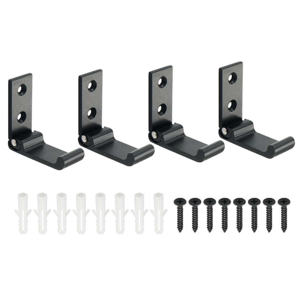 4/8 Stück Klapp-Wandhaken, versteckter Robe-Handtuch-Mantelhaken, Edelstahl-Haken für Zuhause, Küche, Badezimmer, matte schwarze Handtuchleiste - Unique Outlet