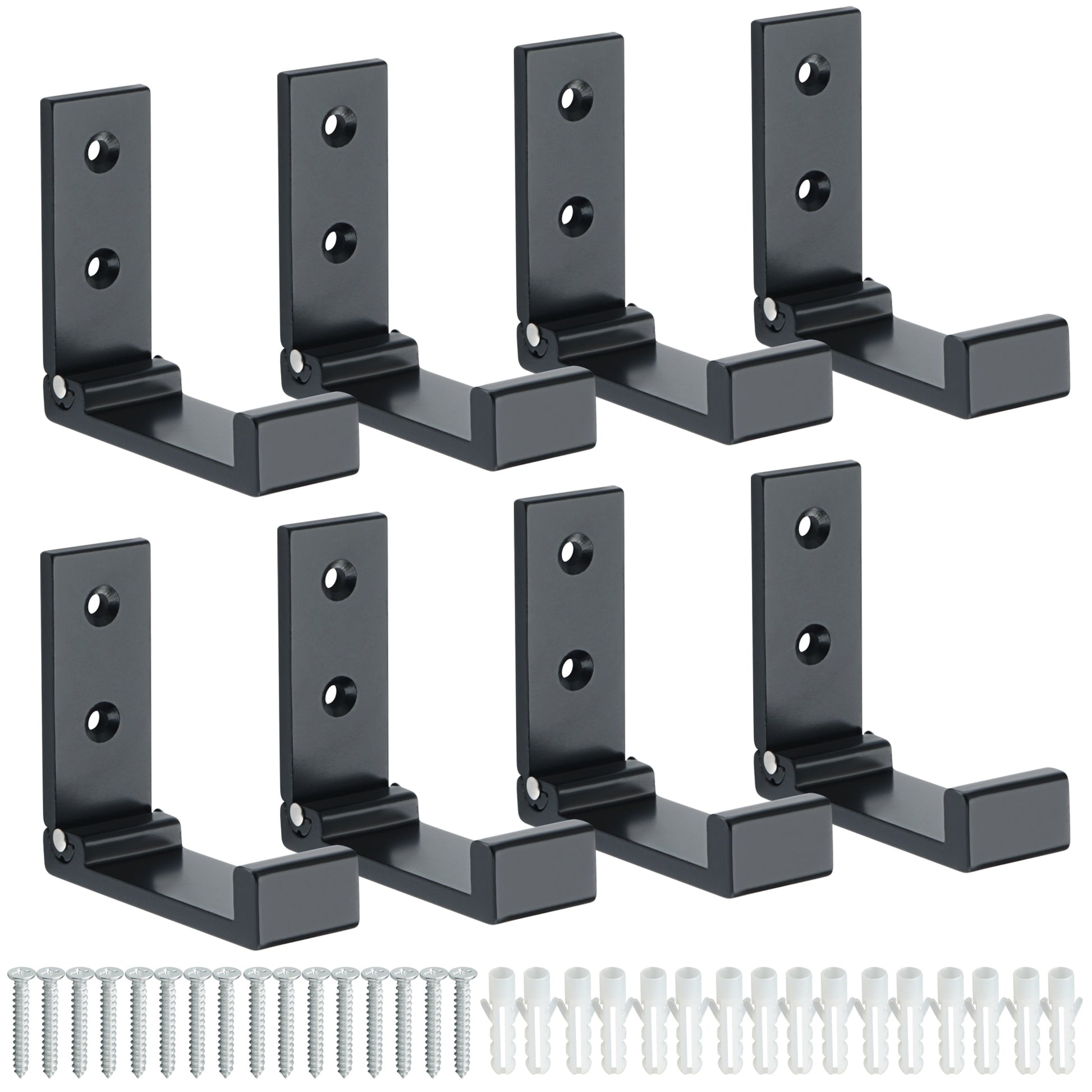 4/8 Stück Klapp-Wandhaken, versteckter Robe-Handtuch-Mantelhaken, Edelstahl-Haken für Zuhause, Küche, Badezimmer, matte schwarze Handtuchleiste - Unique Outlet