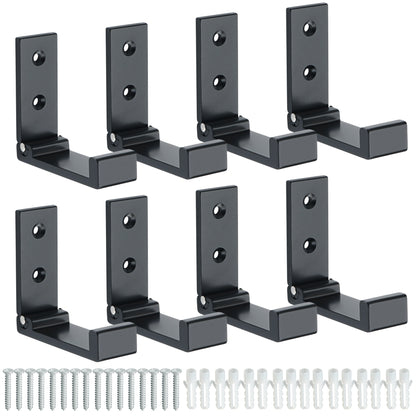 4/8 Stück Klapp-Wandhaken, versteckter Robe-Handtuch-Mantelhaken, Edelstahl-Haken für Zuhause, Küche, Badezimmer, matte schwarze Handtuchleiste - Unique Outlet