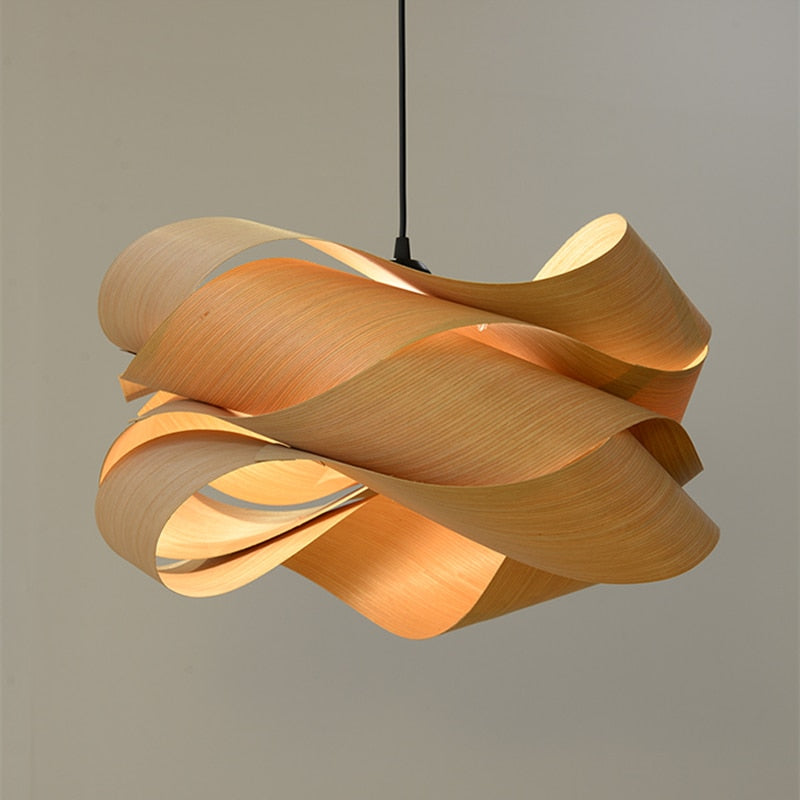 Neuartige Holzoptik-Hängeleuchte, Kreative LED-Pendelleuchte, Modernes skandinavisches Design für Küchenbeleuchtung - Unique Outlet