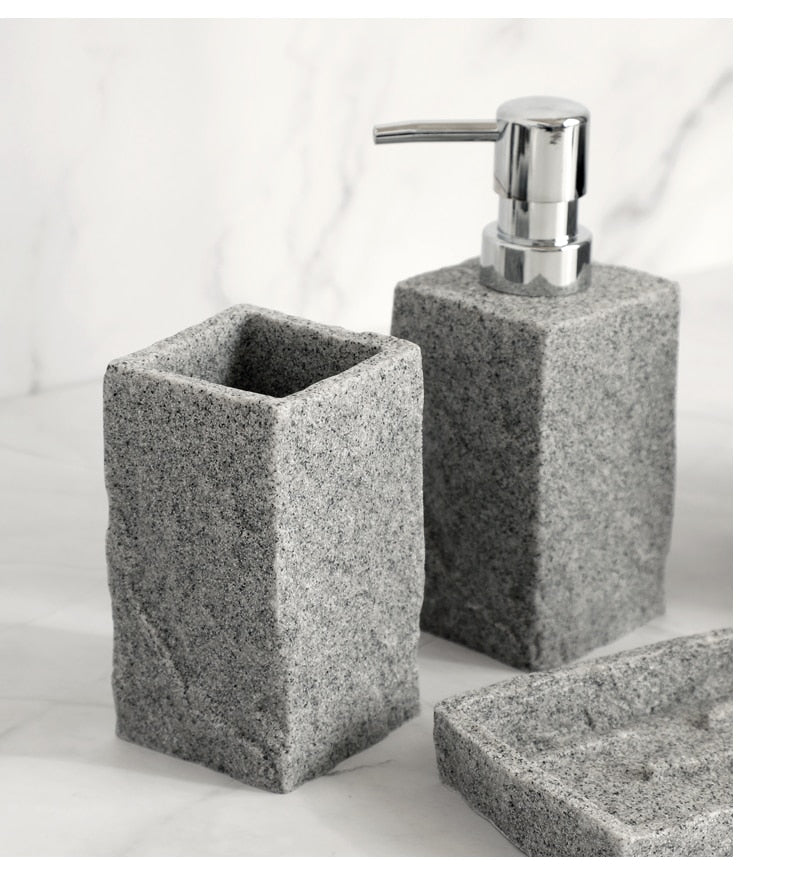 Bad-Accessoires Set oder Einzel Iiquid Seifenspender Zahnbürstenhalter Tasse Seifenschale Toilettenbürstenhalter - Unique Outlet