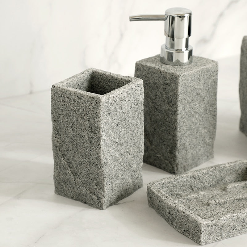 Bad-Accessoires Set oder Einzel Iiquid Seifenspender Zahnbürstenhalter Tasse Seifenschale Toilettenbürstenhalter - Unique Outlet