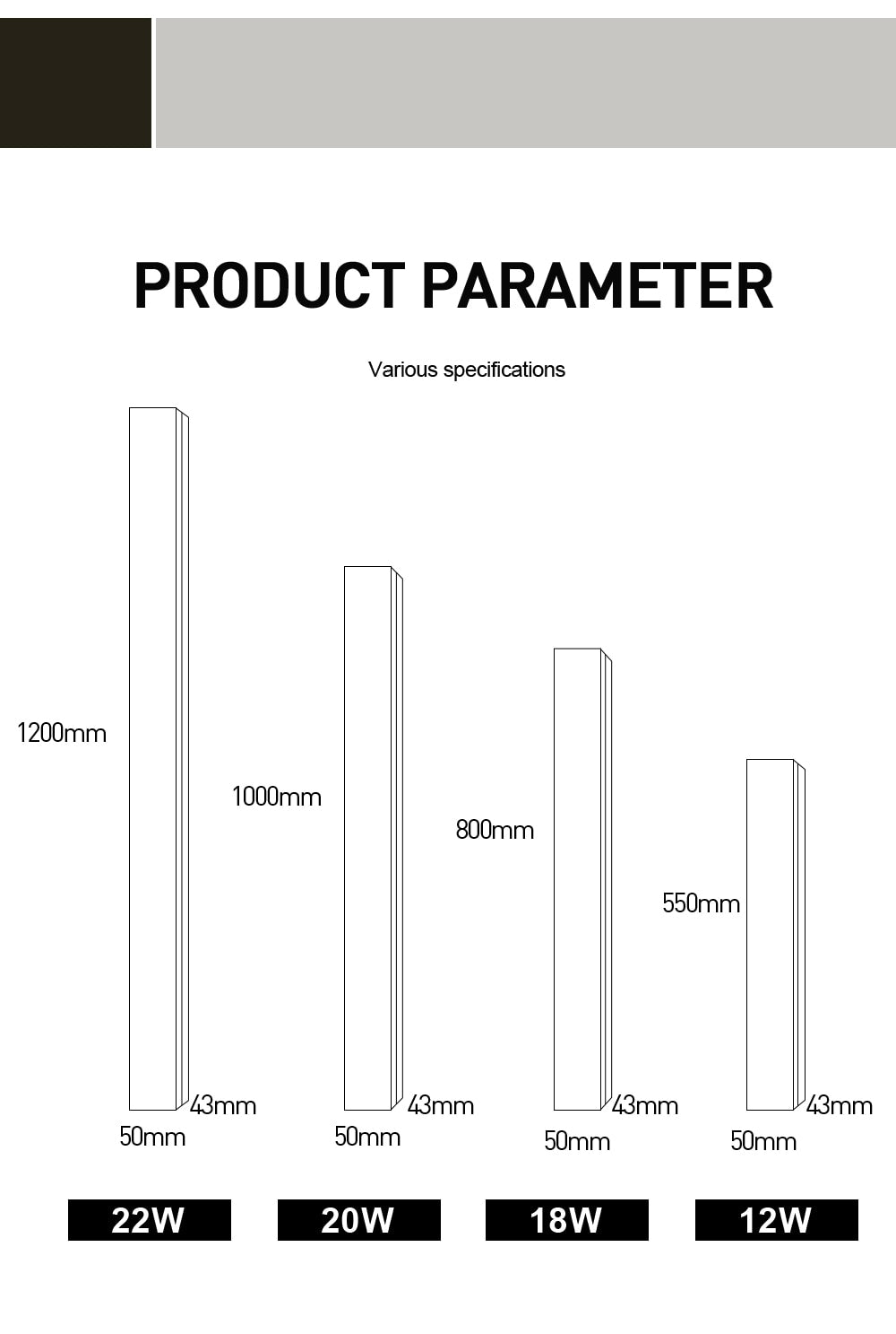 Moderne Außenwandleuchte, wasserdicht, IP65, AC85-265V, LED-Außenbeleuchtung, Garten-Veranda-Wandleuchte, lange Wandlampe für Zuhause - Unique Outlet