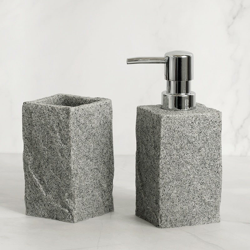 Bad-Accessoires Set oder Einzel Iiquid Seifenspender Zahnbürstenhalter Tasse Seifenschale Toilettenbürstenhalter - Unique Outlet