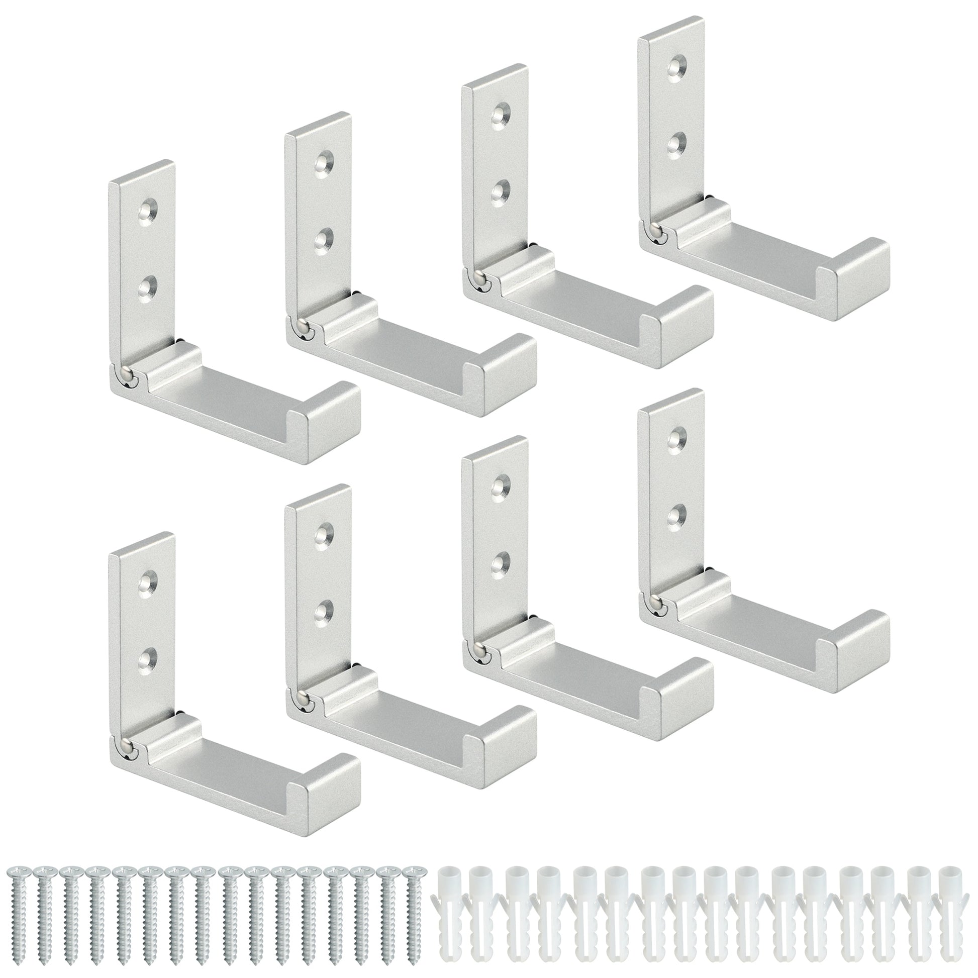 4/8 Stück Klapp-Wandhaken, versteckter Robe-Handtuch-Mantelhaken, Edelstahl-Haken für Zuhause, Küche, Badezimmer, matte schwarze Handtuchleiste - Unique Outlet