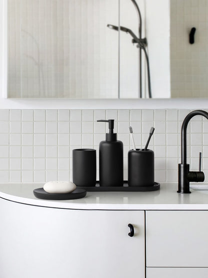 Premium 5 tlg. schwarzes Badezimmerzubehör Set - Unique Outlet