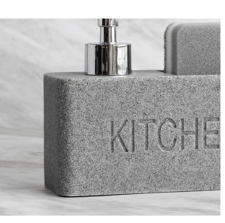 Modernes Küchenzubehör Seifenspender Set Flüssigseifenspender Pumpflasche Hält Schwämme/Bürsten - Unique Outlet