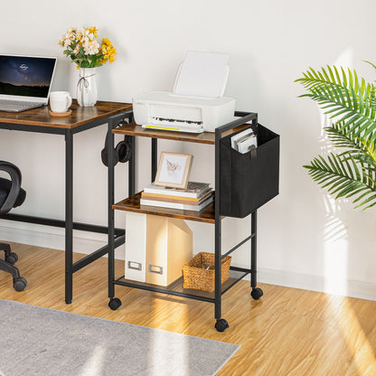 Schreibtischständer mit Rollen und verstellbaren Regalfächern - Unique Outlet