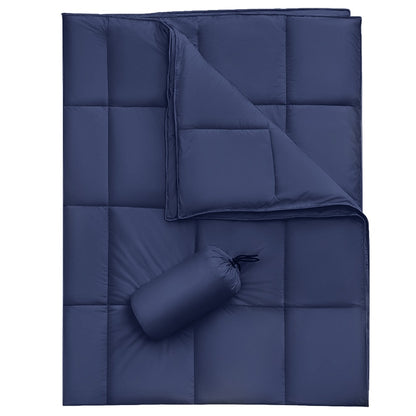 Camping-Decke mit Daunenfüllung und Tragetasche - Warm und packbar für Reisen und Sofa - Unique Outlet
