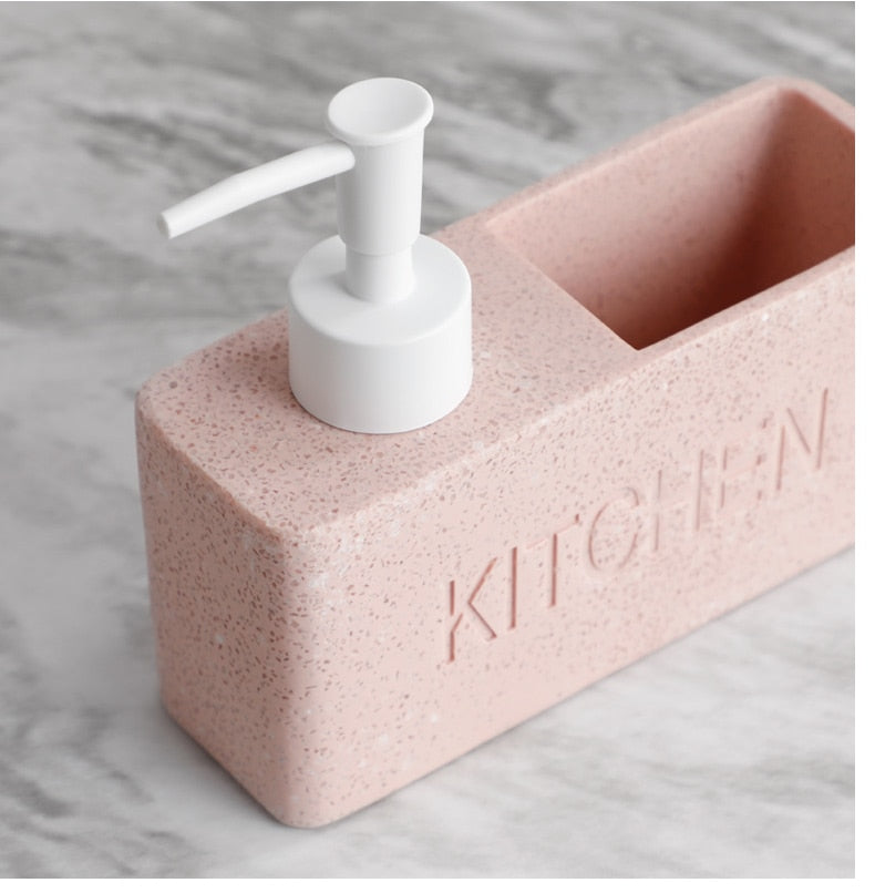 Modernes Küchenzubehör Seifenspender Set Flüssigseifenspender Pumpflasche Hält Schwämme/Bürsten - Unique Outlet