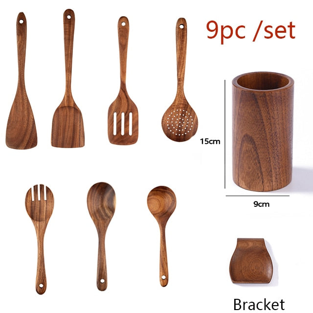 Teakholz-Kochgeschirr, Kochutensilien, Küchenutensilien - Unique Outlet