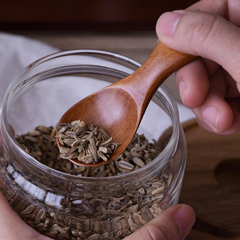 4 Stück Mini-Holzlöffel, Zucker-Tee-Kaffee-Löffel, Küchen-Gadgets - Unique Outlet