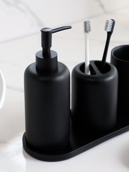 Premium 5 tlg. schwarzes Badezimmerzubehör Set - Unique Outlet