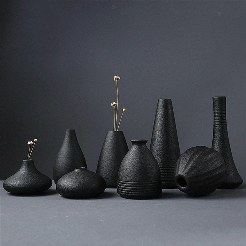 Schwarze keramische Vase für Heimdekoration - Unique Outlet