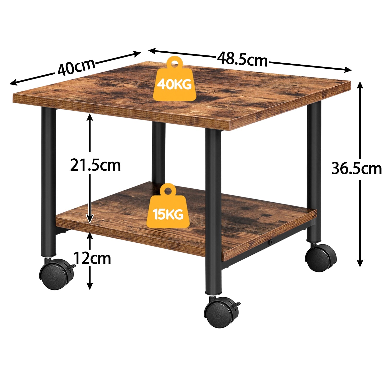 Druckertisch 2-stöckig mit Aufbewahrung - Unique Outlet