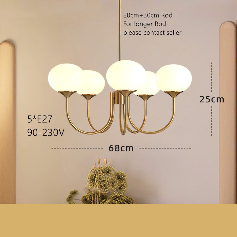 Retro Hängeleuchte im französischen Landhausstil mit rosa-weißem Glas für Wohnzimmer, Schlafzimmer & Hotel - Unique Outlet
