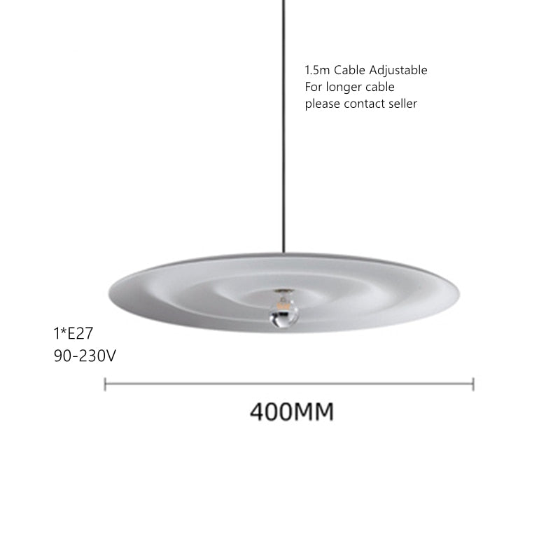 Kreative moderne Pendelleuchte mit Wasserwellen-Design in Weiß - Unique Outlet