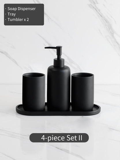 Premium 5 tlg. schwarzes Badezimmerzubehör Set - Unique Outlet