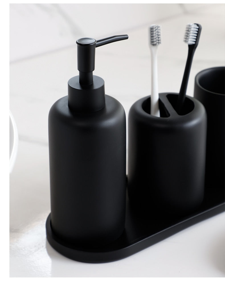 Premium 5 tlg. schwarzes Badezimmerzubehör Set - Unique Outlet