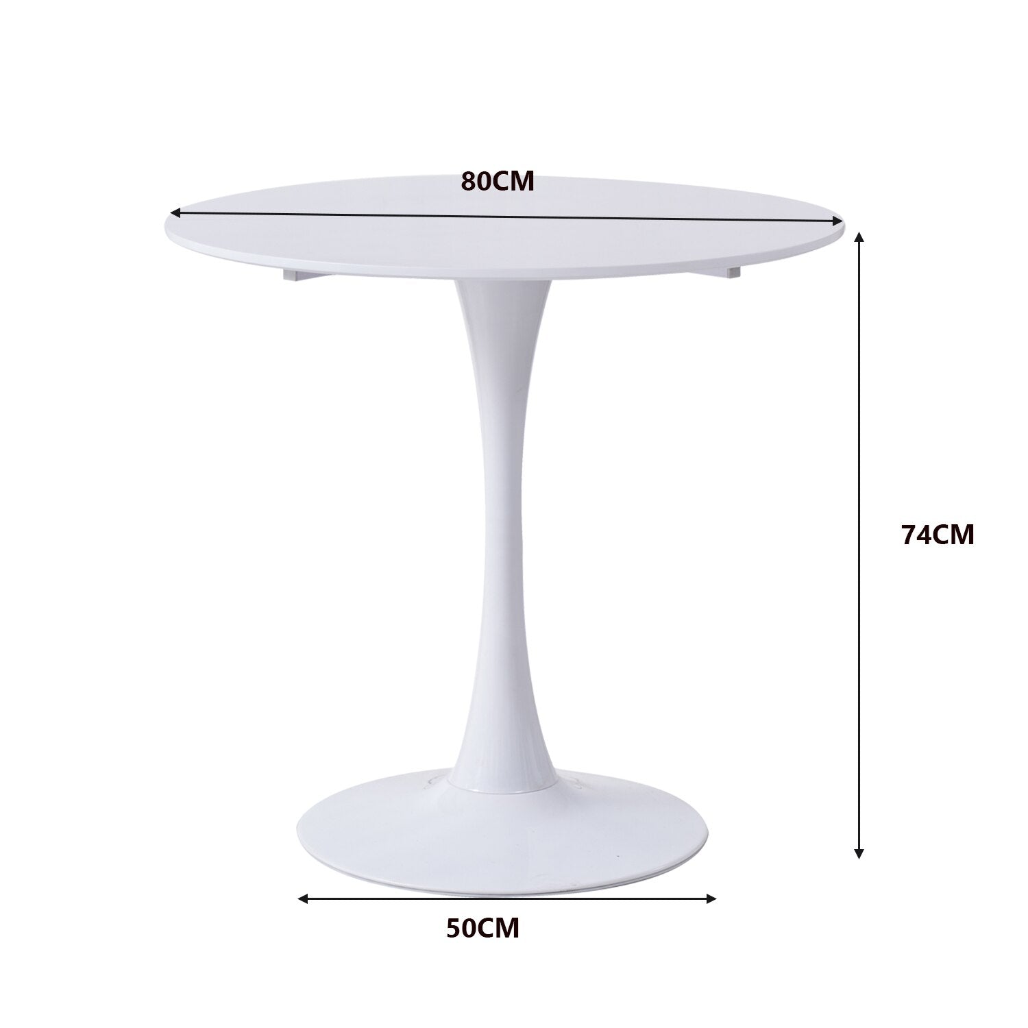 Runder Esstisch in elegantem Weiß mit nordischer Tulipentop - Unique Outlet
