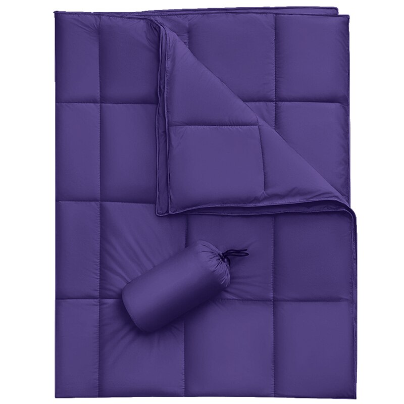 Camping-Decke mit Daunenfüllung und Tragetasche - Warm und packbar für Reisen und Sofa - Unique Outlet