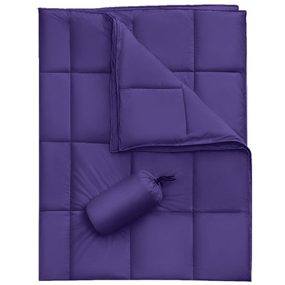 Camping-Decke mit Daunenfüllung und Tragetasche - Warm und packbar für Reisen und Sofa - Unique Outlet