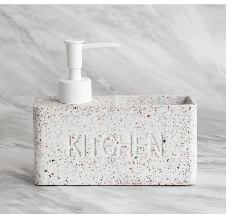 Modernes Küchenzubehör Seifenspender Set Flüssigseifenspender Pumpflasche Hält Schwämme/Bürsten - Unique Outlet