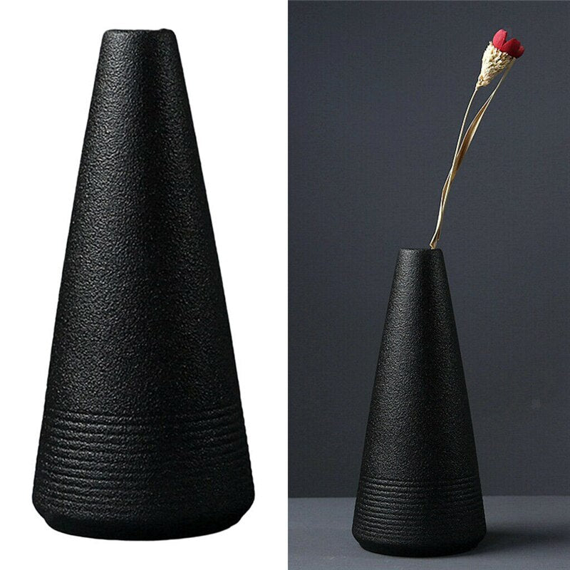 Schwarze keramische Vase für Heimdekoration - Unique Outlet