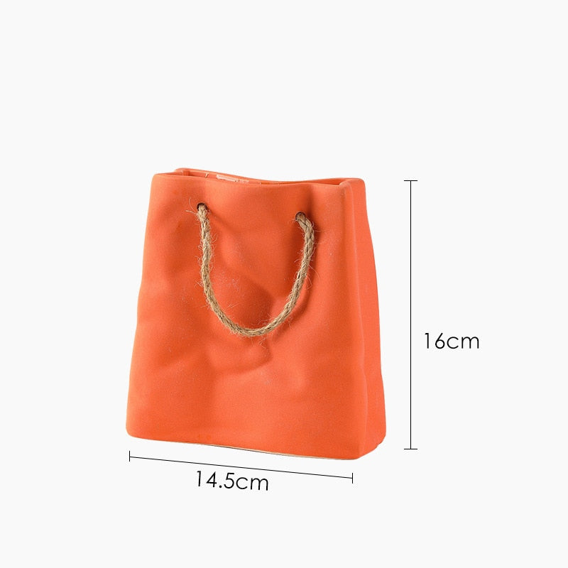 Moderne Keramik-Tischvase in Einkaufskorb-Optik - Unique Outlet