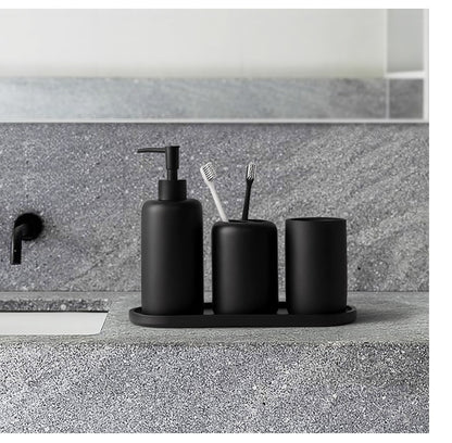 Premium 5 tlg. schwarzes Badezimmerzubehör Set - Unique Outlet