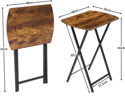 Klappbarer Beistelltisch, kleiner Sofatisch, Couchtisch, TV-Tablett im industriellen Stil, Serviertisch und Snack-Tisch für kleine Räume - Unique Outlet