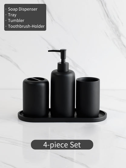Premium 5 tlg. schwarzes Badezimmerzubehör Set - Unique Outlet