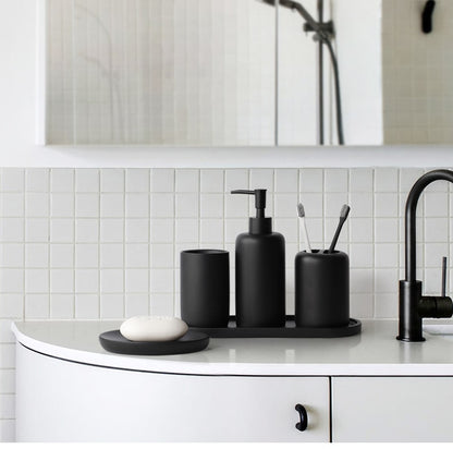 Premium 5 tlg. schwarzes Badezimmerzubehör Set - Unique Outlet