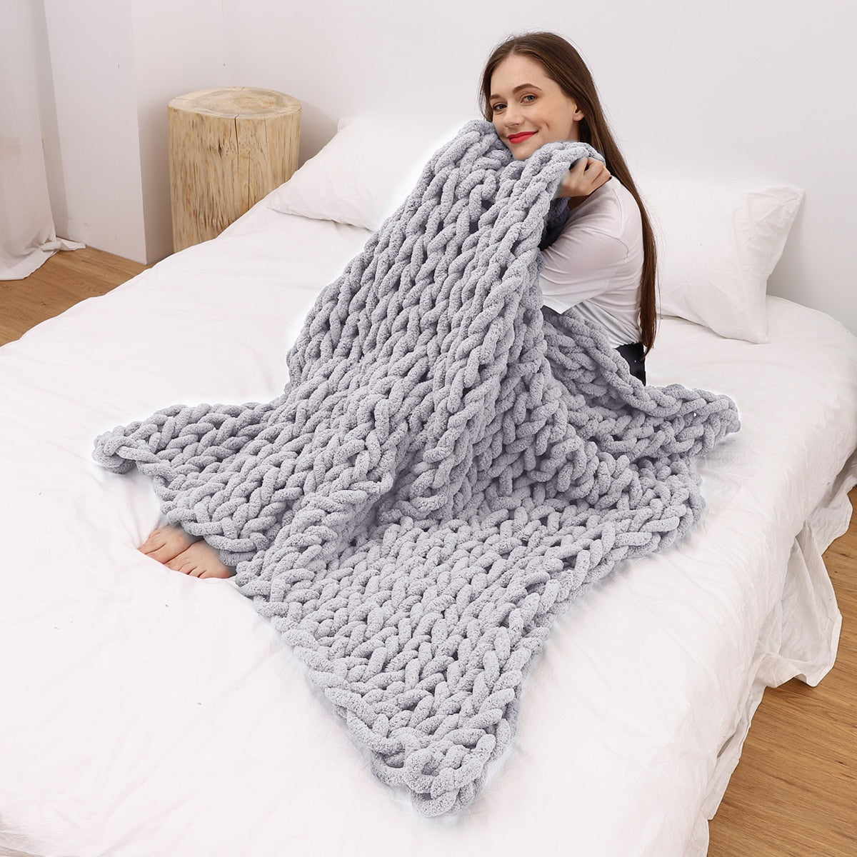 Gestrickte Decke, Web-Decke "ROUGH" - Unique Outlet