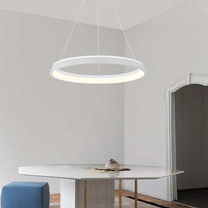 Elegante dimmbare LED-Pendelleuchte in Schwarz/Weiß, ideal für Wohnzimmer, Esszimmer & Schlafzimmer, inkl. Fernbedienung - Unique Outlet