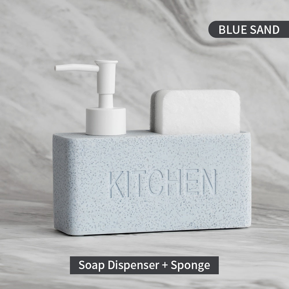 Modernes Küchenzubehör Seifenspender Set Flüssigseifenspender Pumpflasche Hält Schwämme/Bürsten - Unique Outlet