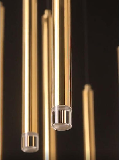 Minimalistischer schlanker Metall-LED-Wendeltreppen-Lüster für Esszimmer - Unique Outlet