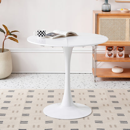 Runder Esstisch in elegantem Weiß mit nordischer Tulipentop - Unique Outlet
