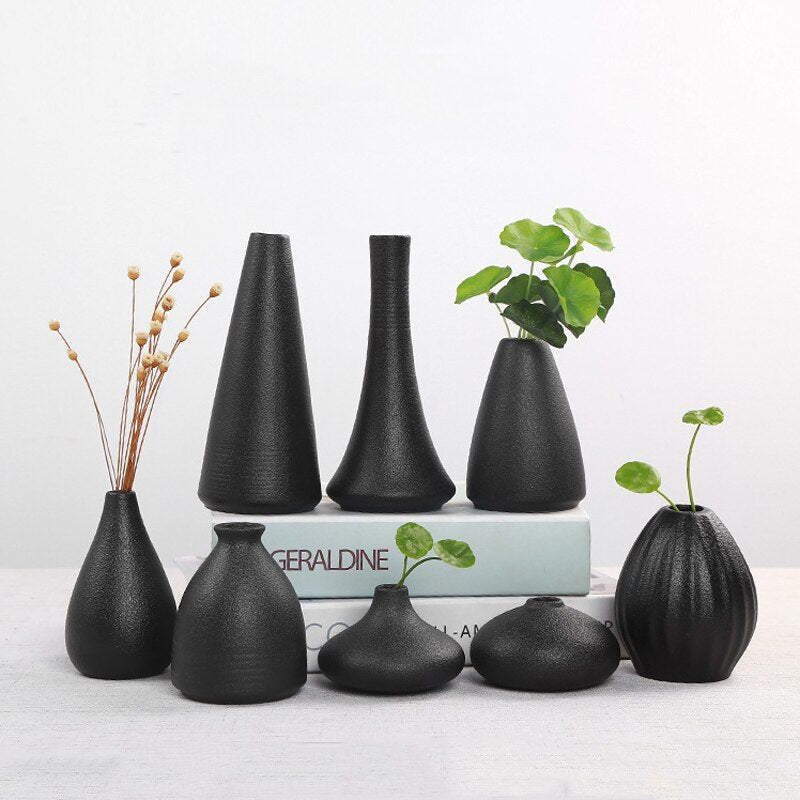 Schwarze keramische Vase für Heimdekoration - Unique Outlet