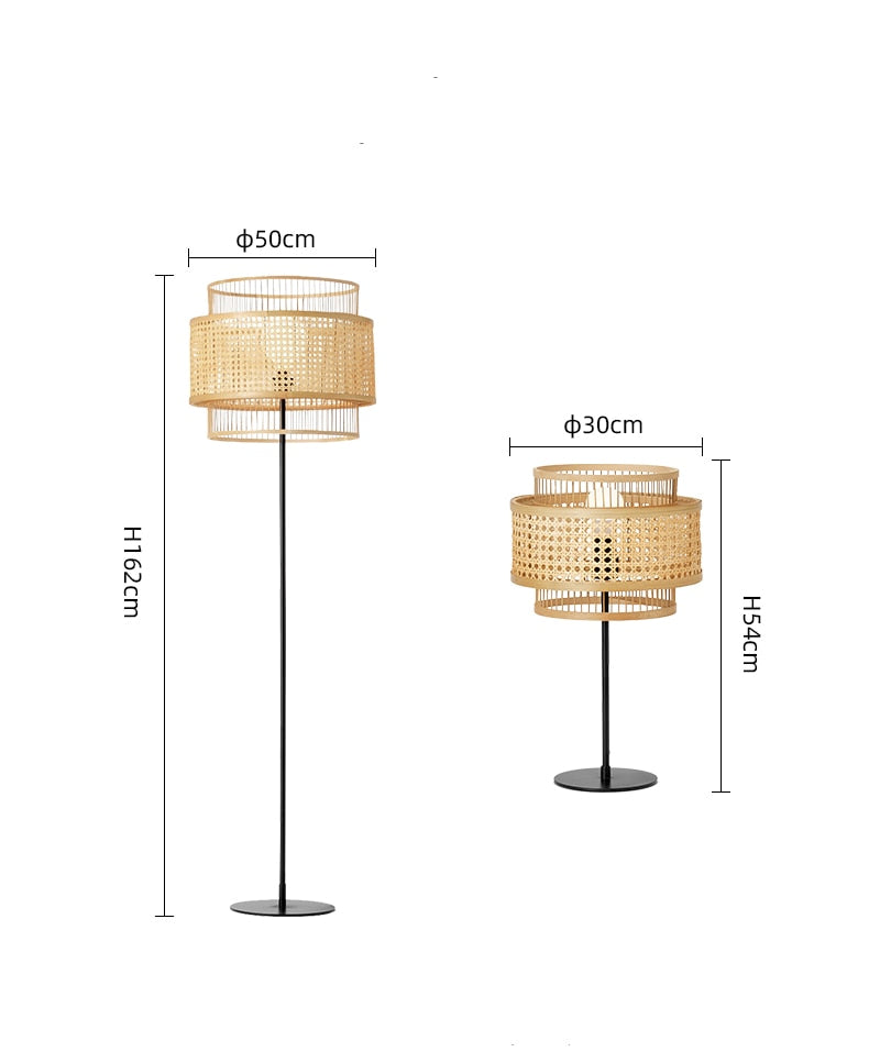 Asiatischer Stil Seaside - Handgefertigte Bambus-Hängeleuchte aus Holz für Küche & Wohnzimmer - Unique Outlet