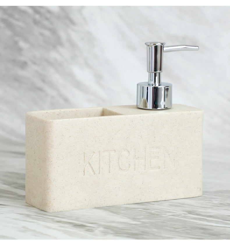 Modernes Küchenzubehör Seifenspender Set Flüssigseifenspender Pumpflasche Hält Schwämme/Bürsten - Unique Outlet