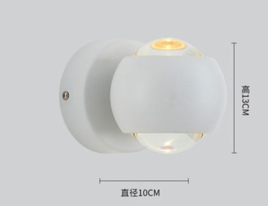 Moderne LED Messing-Kupfer-Luxus-Wandleuchte mit klarem Kristallglas - Für Schlafzimmer, Wohnzimmer & Sonnenuntergangsprojektion - Unique Outlet