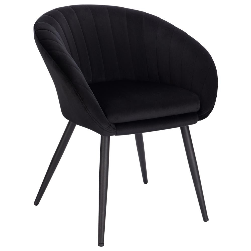 1-teiliger Samt Esszimmerstuhl mit Armlehnen & Rückenlehne, gepolstert für Wohnzimmer, Küche & Zuhause, stilvoller Make-up-Hocker - Unique Outlet