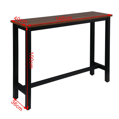 Küchenbar Tisch Frühstück Esstisch Kaffeetisch aus Metall mit Fußstütze, Eingangstisch, Sideboard für Wohnzimmer, 140x40x100cm, Mehrere Farben - Unique Outlet