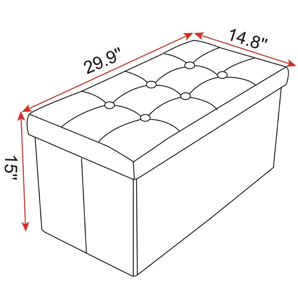 Faltbarer Aufbewahrungshocker mit gepolsterter Sitzfläche und abnehmbarem Deckel - Leinenstoff, 80L Kapazität, 300 kg Tragkraft, verschiedene Farben. - Unique Outlet
