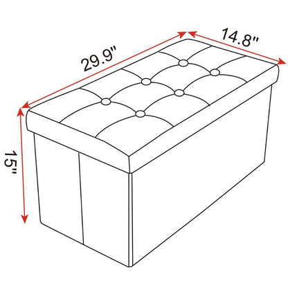Faltbarer Aufbewahrungshocker mit gepolsterter Sitzfläche und abnehmbarem Deckel - Leinenstoff, 80L Kapazität, 300 kg Tragkraft, verschiedene Farben. - Unique Outlet